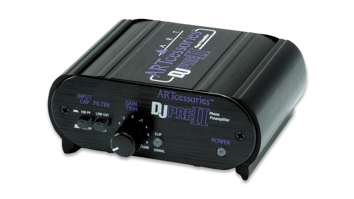 ART DJPREII front panel showing gain trim and clip LED for precise level control