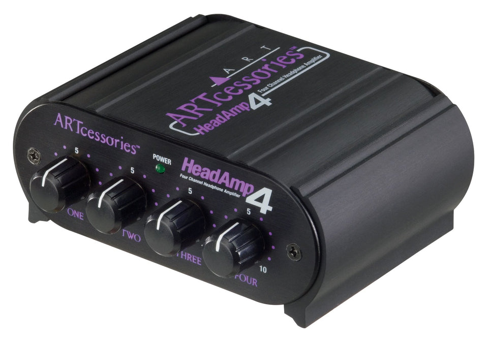 ART HeadAMP4 eight-output headphones setup for simultaneous band rehearsal monitoring