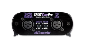 ART Splitcom Pro in live stage setup splitting mic to FOH and monitor, prevents hum