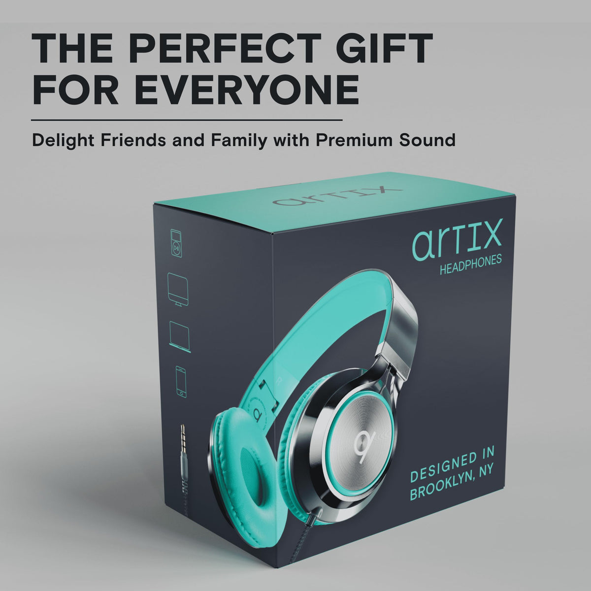ARTIX boxed packaging showing included headset and travel-ready design
