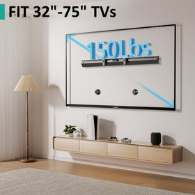 Artressel No Stud TV Wall Mount supports up to 150 lbs for large TVs.