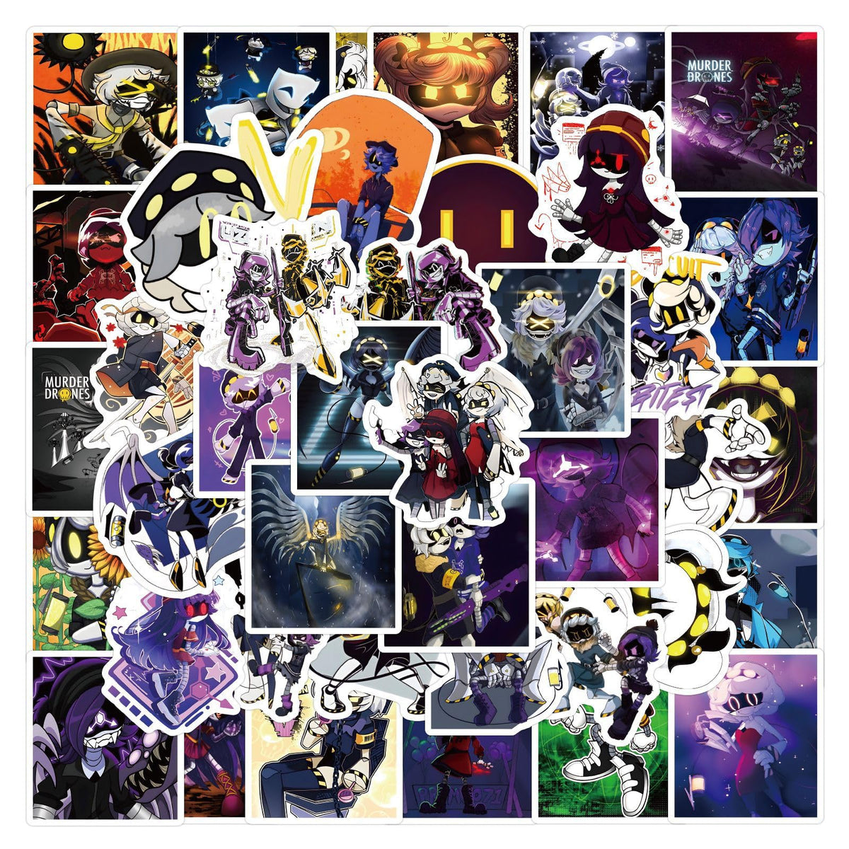 Artvibe Murder Drones Uzi sticker for laptops with bold character art