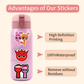 Artvibe Sprunki stickers add personal flair to a skateboard.