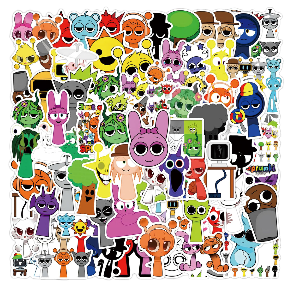 Artvibe Sprunki stickers variety pack on a notebook for playful personalization.