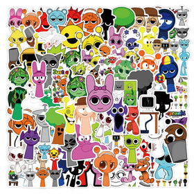 Artvibe Sprunki stickers variety pack on a notebook for playful personalization.