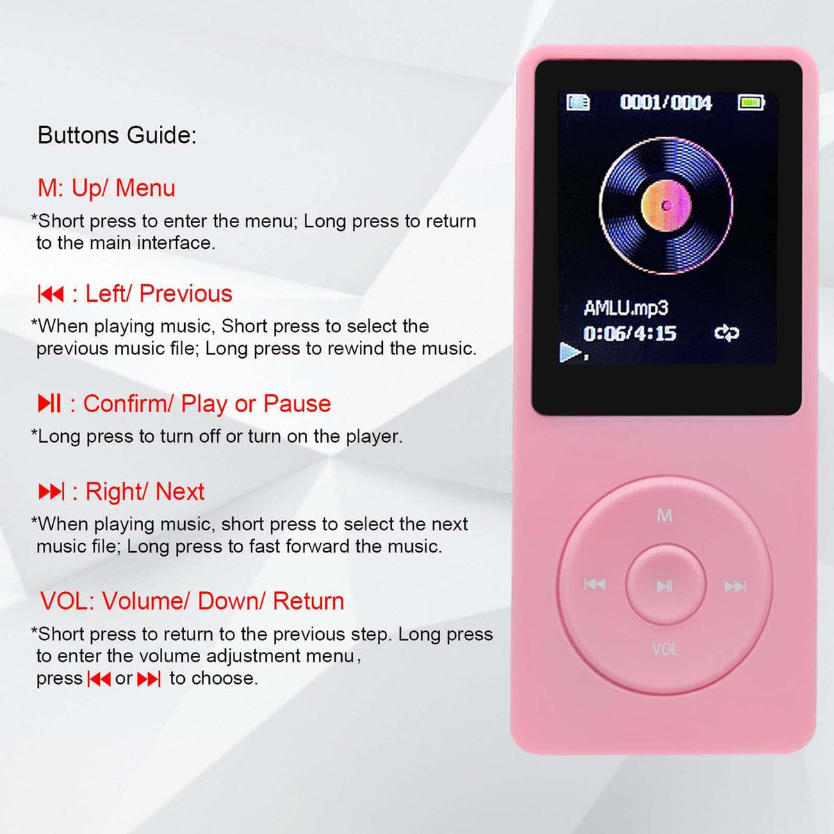 Arungo MP3 Player with FM radio for live broadcasts and updates