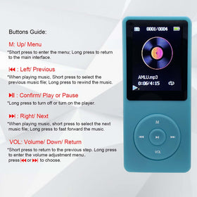 Arungo MP3 Player 32GB side view showing compact, pocket-friendly design