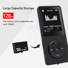Arungo MP3 Player includes earphones for immediate listening