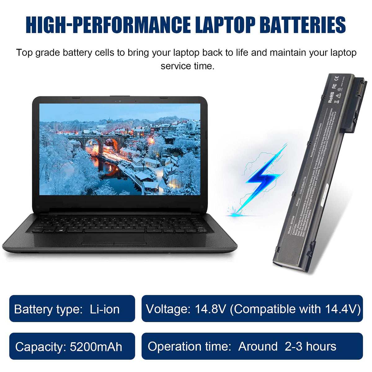 ARyee 8-cell Li-ion battery pack for mobile HP EliteBooks