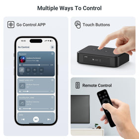 Arylic LP10 remote control for convenient operation from the couch.
