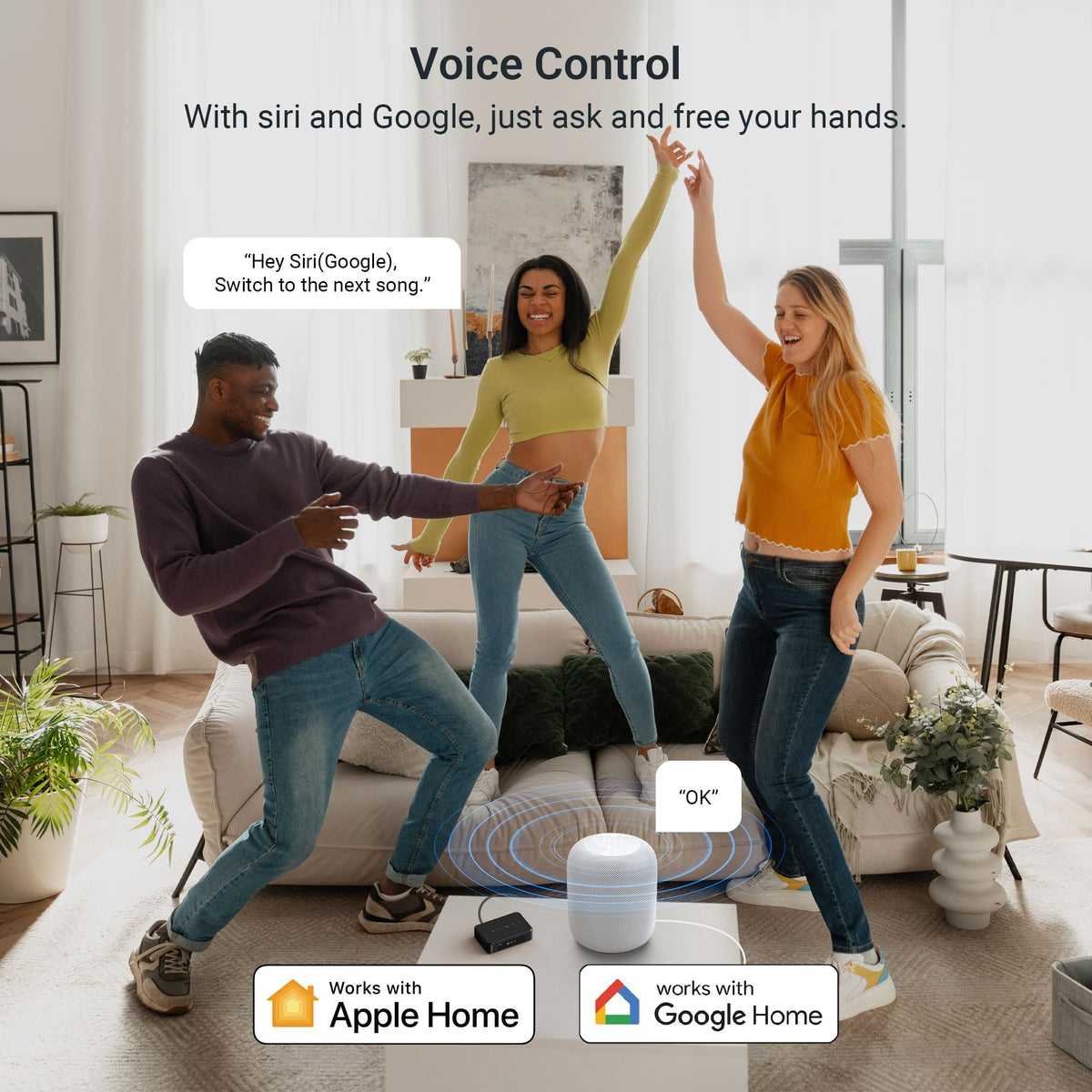 Arylic LP10 smart home integration for multi-room audio control.