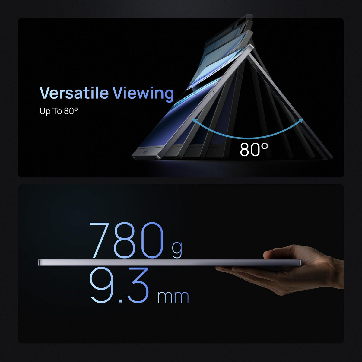 ARZOPA 16.1-inch monitor connected via USB-C highlights universal compatibility.