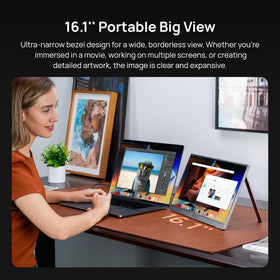 ARZOPA 16.1-inch portable monitor gray IPS display for vivid sRGB visuals