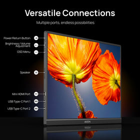 ARZOPA ultra-light monitor shown in a backpack for portability
