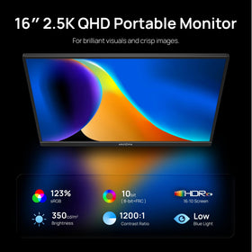 ARZOPA 16-inch portable monitor side view highlighting slim profile for travel