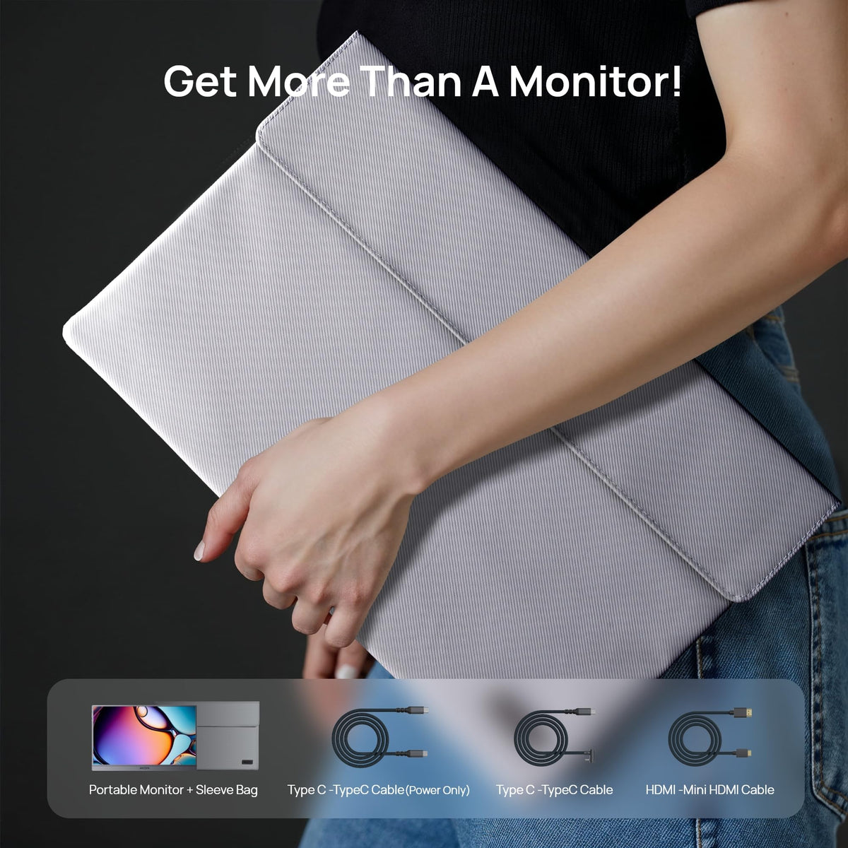 ARZOPA dual USB-C and Mini HDMI ports enable quick plug-and-play connections