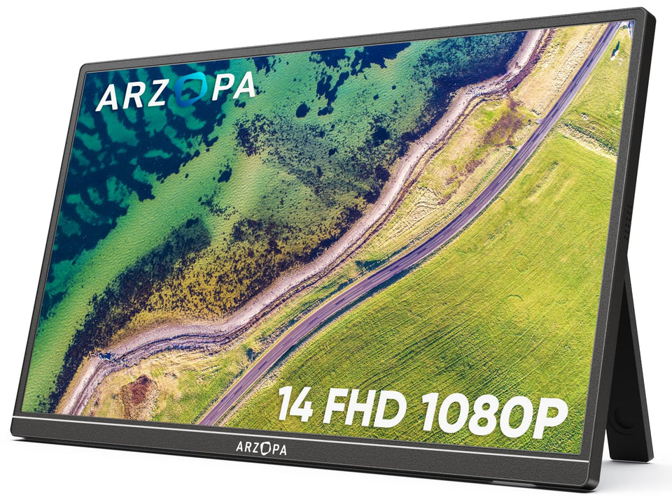 ARZOPA portable monitor 14-inch FHD display front view for travel clarity
