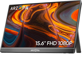 ARZOPA portable monitor 15.6-inch full HD IPS screen delivers vibrant, sharp images on the go.