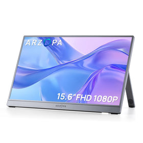 ARZOPA portable monitor 15.6-inch IPS display with wide viewing angles for vibrant visuals.