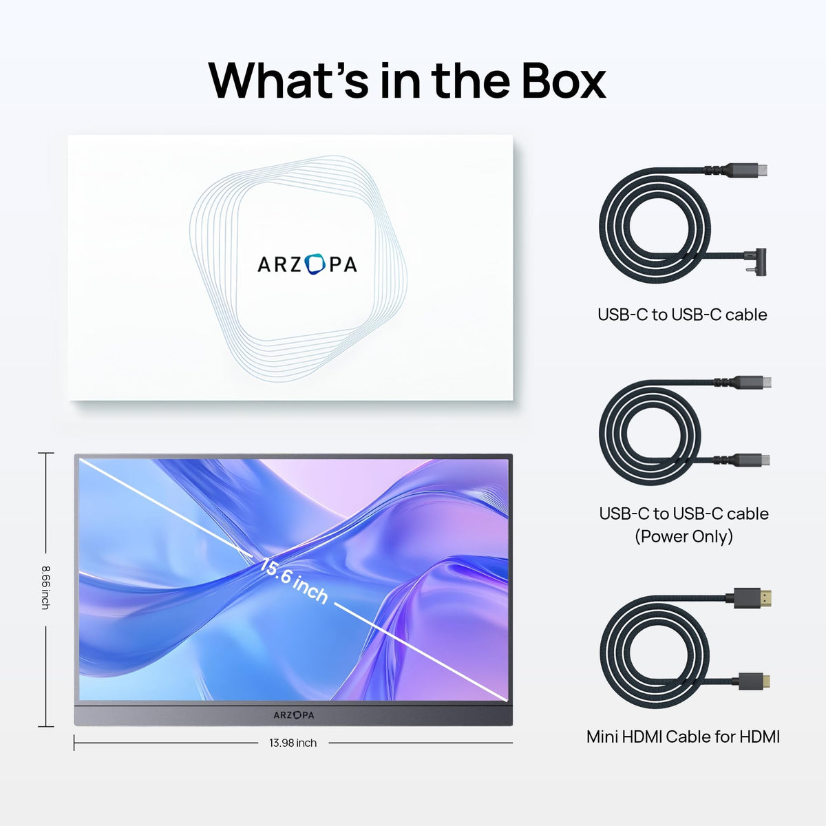 ARZOPA travel-ready monitor fits in bags for on-the-road setups.
