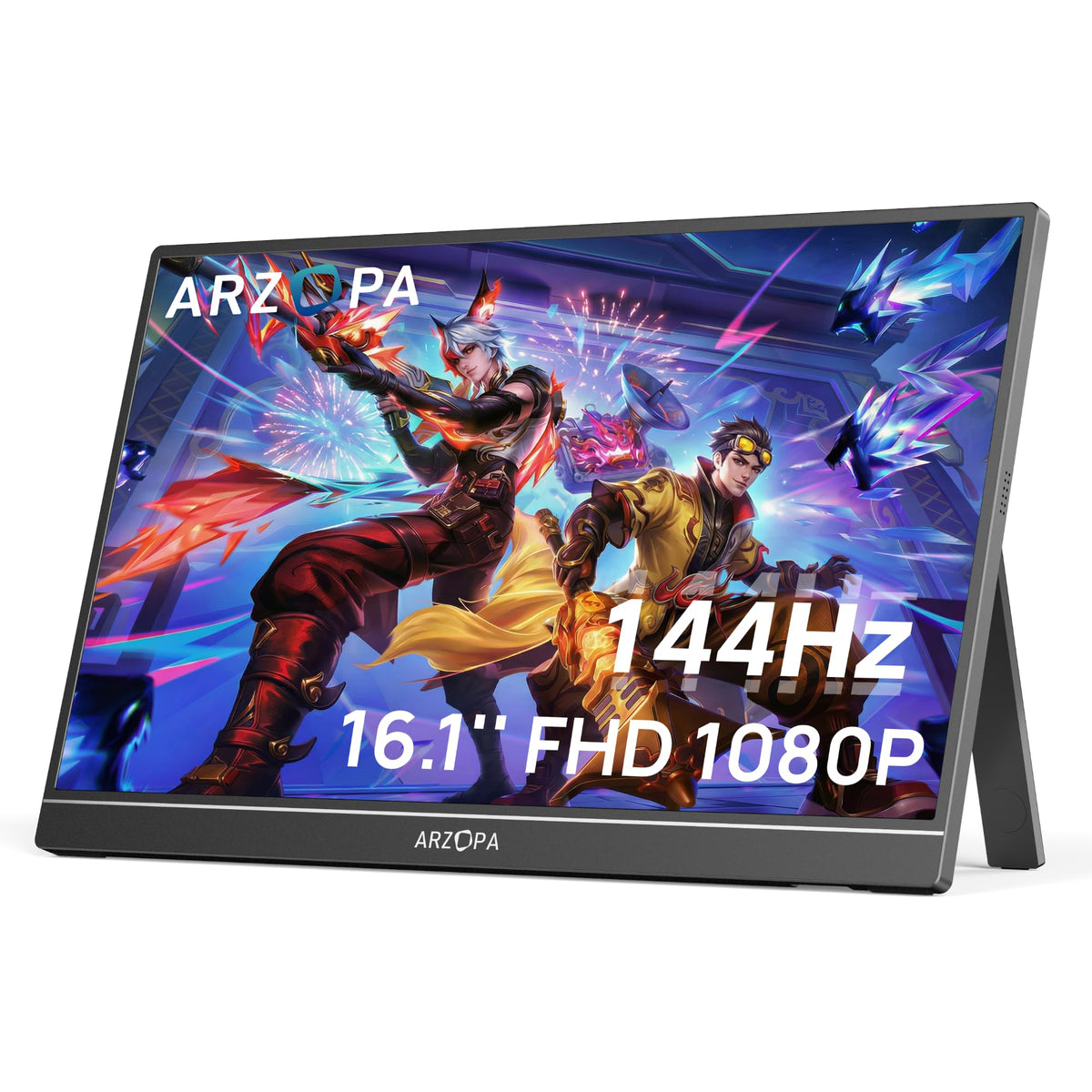 ARZOPA Z1FC 16.1-inch display front angle showing portable gaming setup