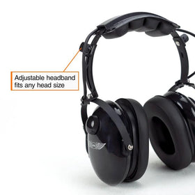 ASA HS-1 headset ear cups shown up close, designed for a secure, comfortable fit.
