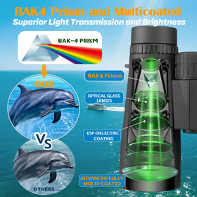 Asacam close-up of prism and lens coatings for brighter low-light views