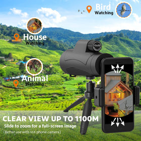 Asacam in outdoor birdwatching setting to illustrate wildlife observation capability