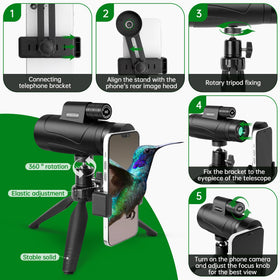 Asacam mounted on tripod to show stable long-distance observation and reduced shake