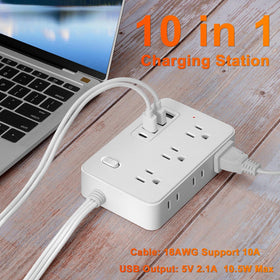 Asamoom 10ft extension cord stretched showing reach and flexible placement benefit