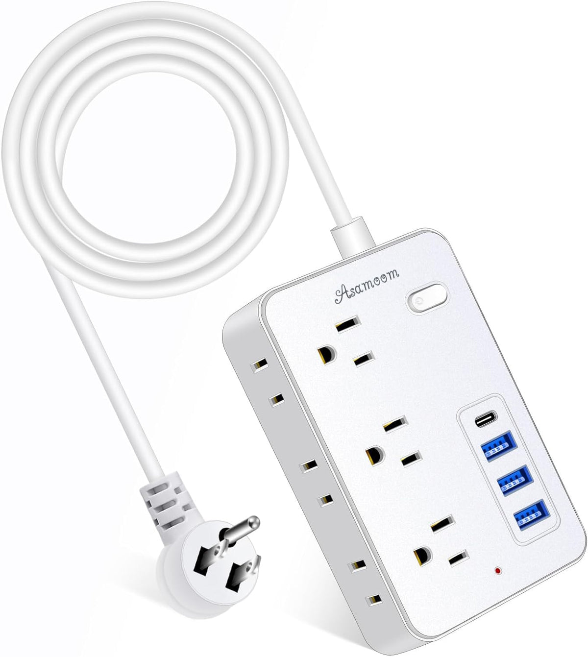 Asamoom 20 ft cord staged across room offers extended reach benefit