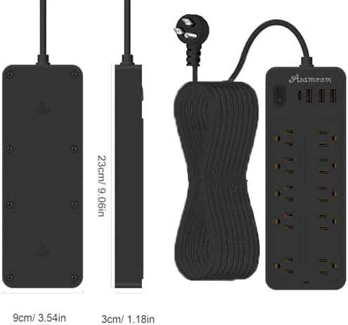 Asamoom full 25-foot cord laid out showing heavy-gauge cable for long-distance reach