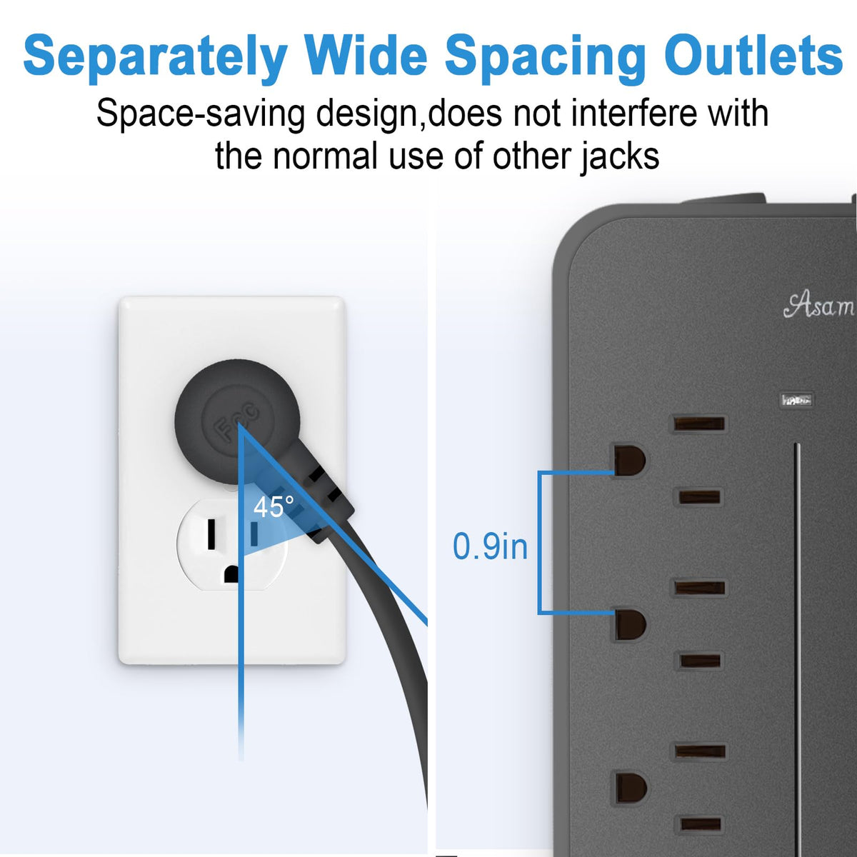 Asamoom long 25-foot cord stretched across room for flexible device placement