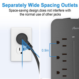Asamoom long 25-foot cord stretched across room for flexible device placement