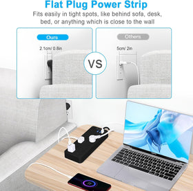 Asamoom flat 45-degree plug profile saving space behind furniture and outlets