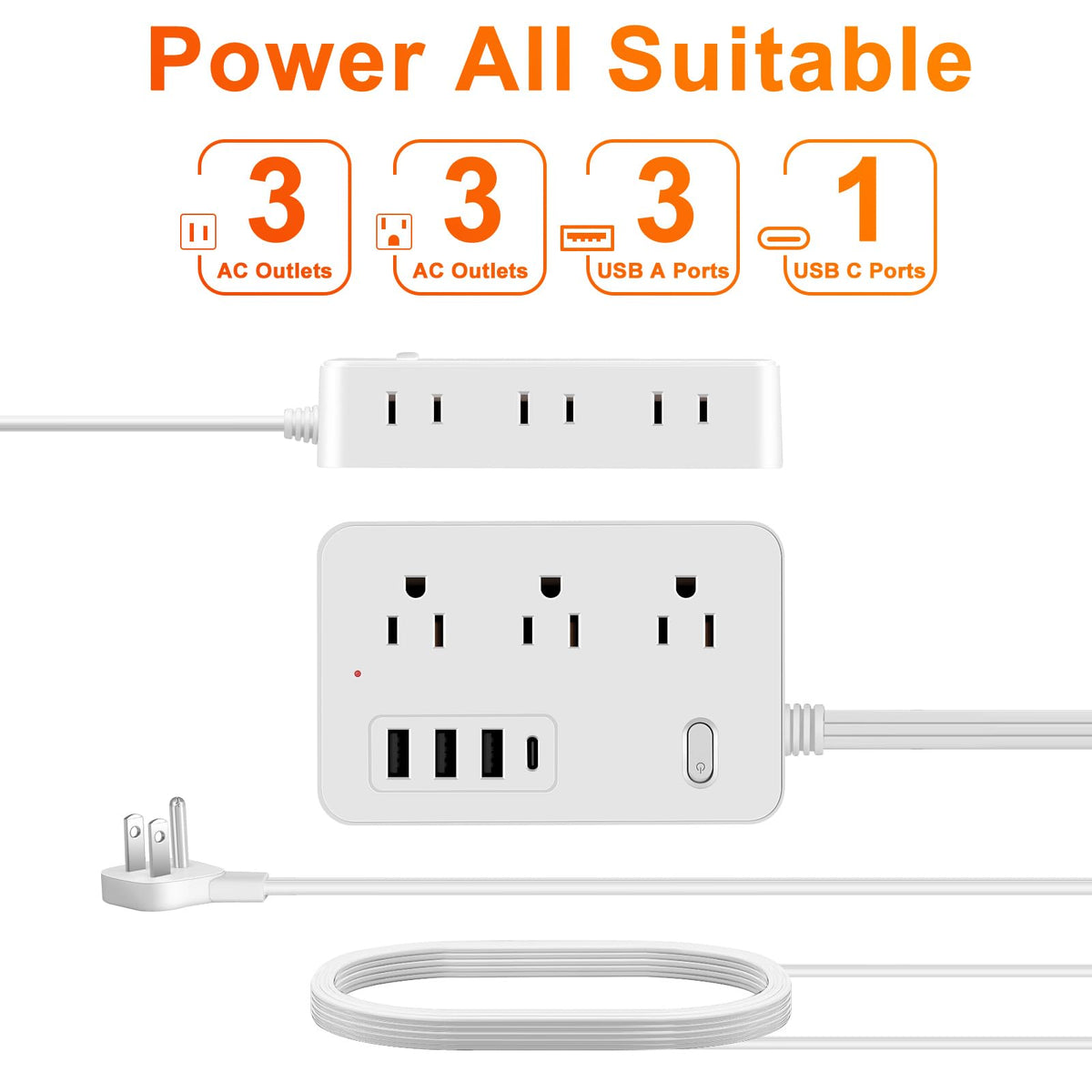 Asamoom flat plug flush against wall demonstrating space-saving profile and neat setup