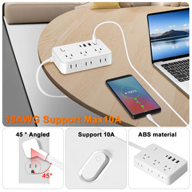 Asamoom mounted under desk using screw holes for secure installation and tidy cables