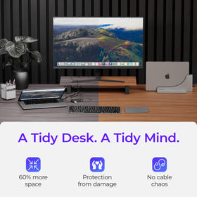 Ascrono Dock highlights two Thunderbolt 4 USB-C ports for fast data and charging.