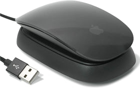 Ascrono charging station front view showing Magic Mouse 2 and tidy setup benefit