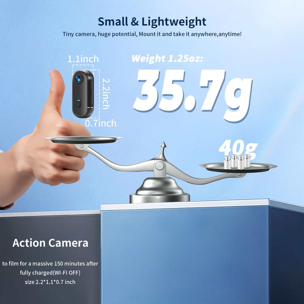 Asdanalili wearable POV clip ready for hands-free adventure footage.