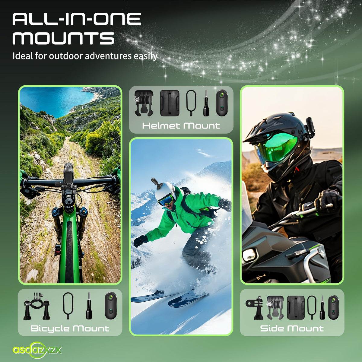asdazxzx action camera bike mount captures smooth cycling shots