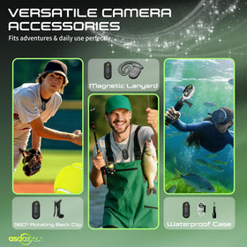 asdazxzx action camera magnetic lanyard enables quick, secure neck-worn filming