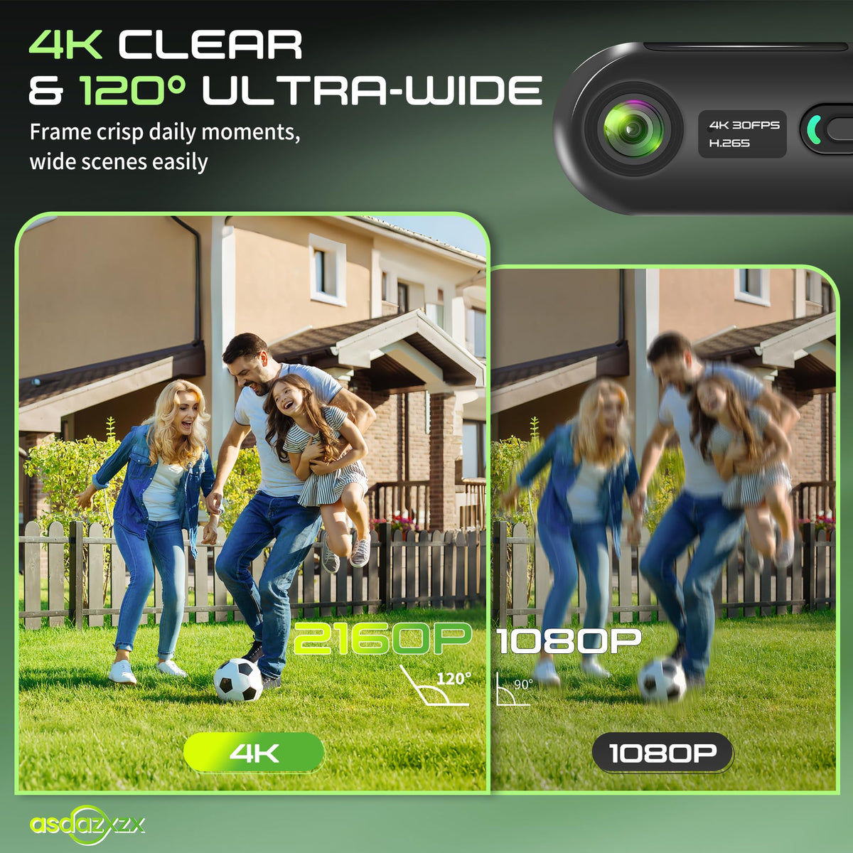 asdazxzx action camera 4K wearable clip enables hands-free daily moments