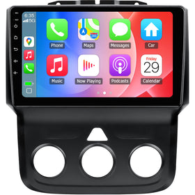 ASENAGO Dodge Ram 9-inch head unit front view enhances infotainment and navigation.
