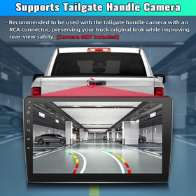 ASENAGO Ram tailgate camera support with RCA for safer reversing.