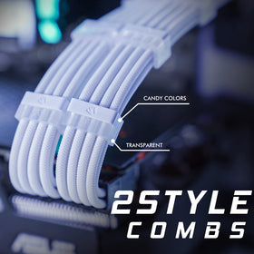 AsiaHorse combs aligned with cables demonstrating neat parallel cable layout