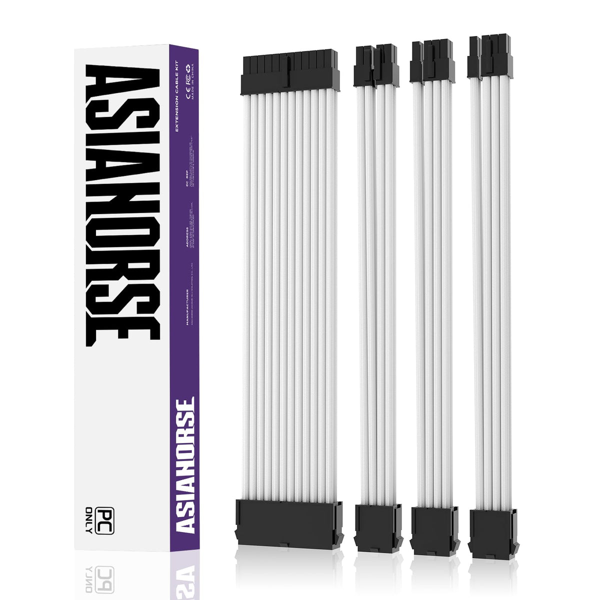 AsiaHorse front packaging showing included cables and combs for clean builds