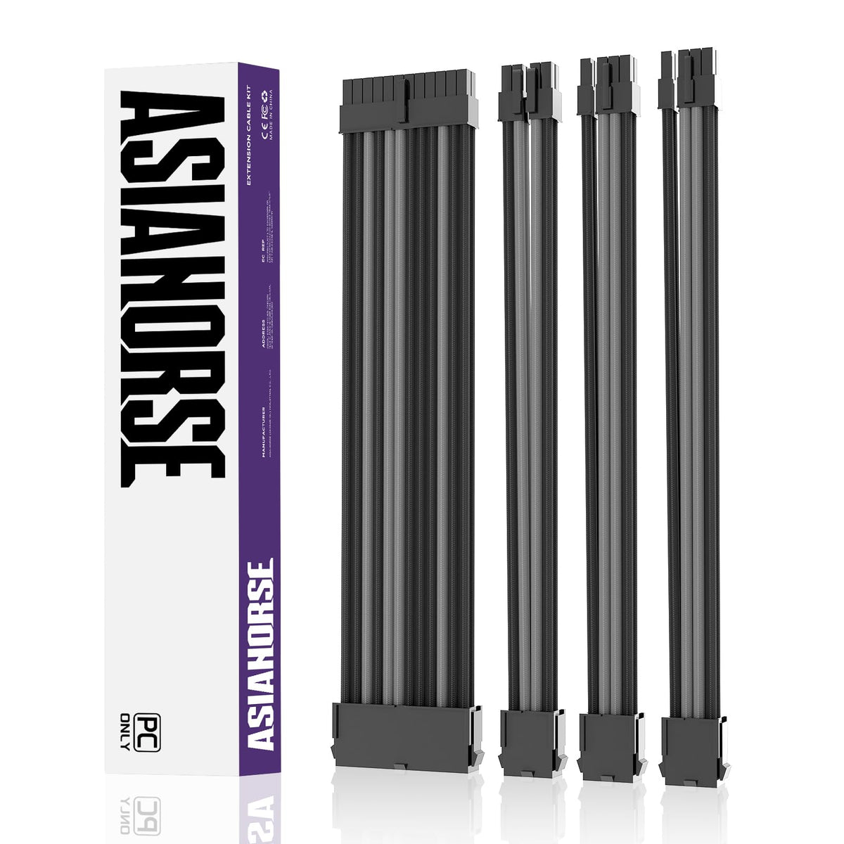 AsiaHorse front packaging showing black-pink sleeved extensions and benefits