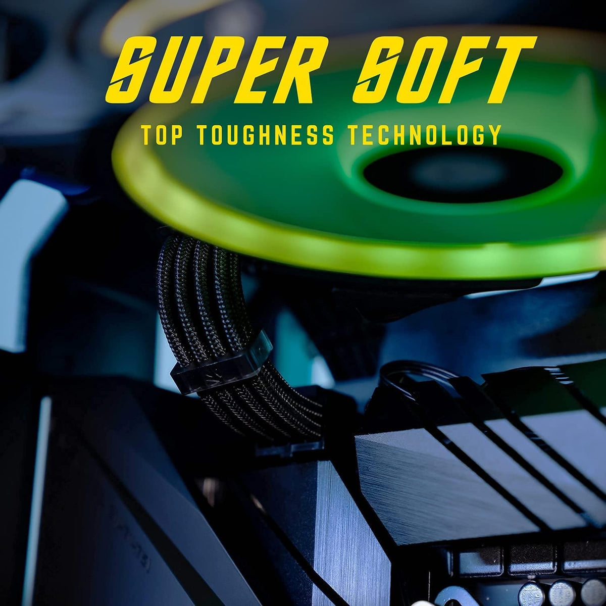 AsiaHorse GPU 6+2 PCIe extension in black-pink braid ensures stable GPU power.