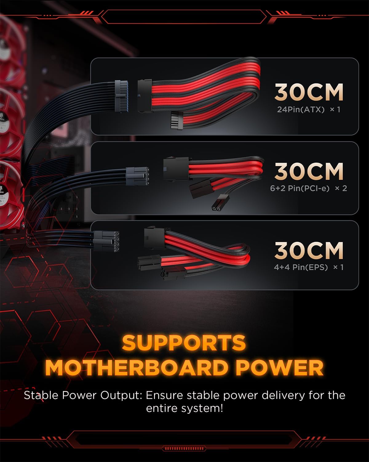 AsiaHorse nylon-braided sleeved cables showing durable, anti-slip finish